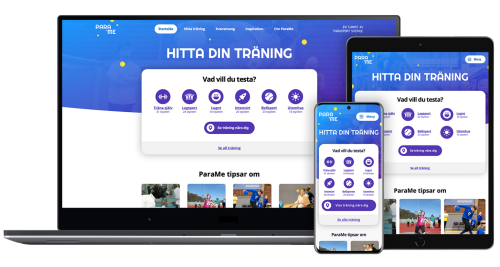 Kampanjbild för ParaMe, Parasport Sveriges nya webbsida där personer med funktionsnedsättning kan hitta idrottsföreningar som erbjuder parasportverksamhet.