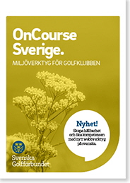 Omslag till broschyren OnCourse Sverige, miljöverktyg för golfklubben.