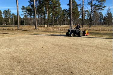 Återetablering av gräs efter vinterskador. 