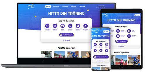 Kampanjbild för ParaMe, Parasport Sveriges nya webbsida där personer med funktionsnedsättning kan hitta idrottsföreningar som erbjuder parasportverksamhet.