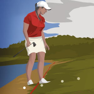 Illustration om nyhet i Regler för golfspel 2023: Undantag om boll rubbats av naturkrafter