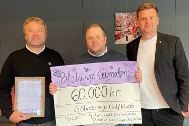 Blekinge klimatpris till Sölvesborgs GK.