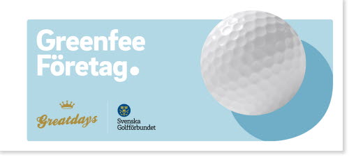 Bild på framsidan av ett checkhäfte för reklampaketet Greenfee Företag.