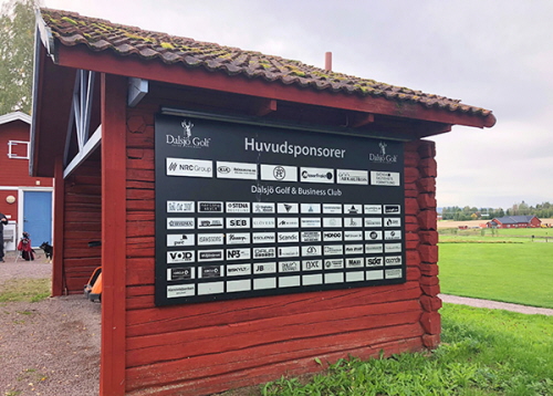 Sponsortavlan på Dalsjö golf